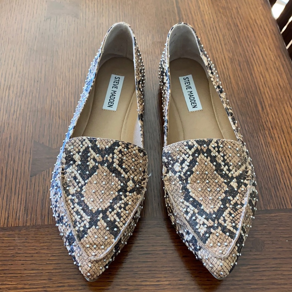 Steve Madden Studded Snakeskin Flats